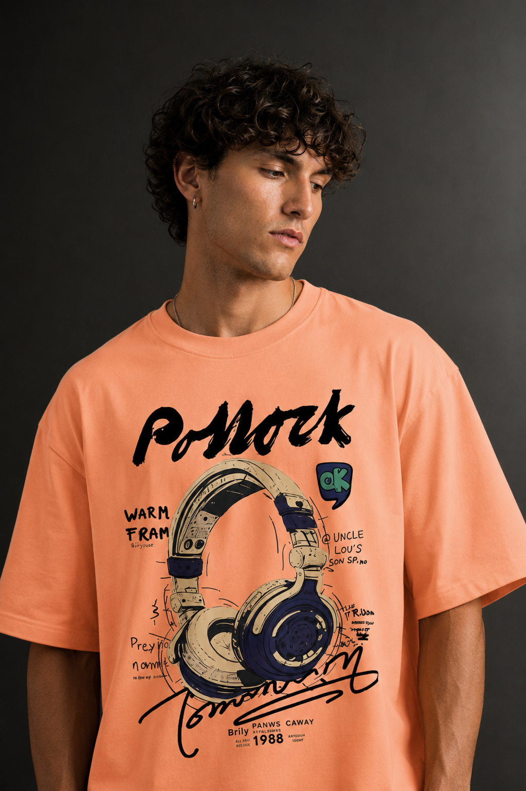 Men's Drop Shoulder Front Printed T-Shirt | Graphic Tee | OUTPUFF
