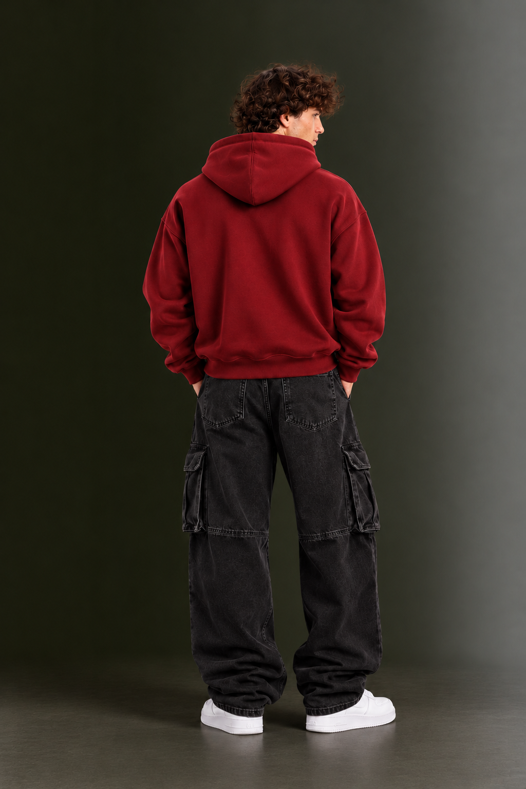OUTPUFF Unisex Printed Pullover Hoodie with Kangaroo Pocket