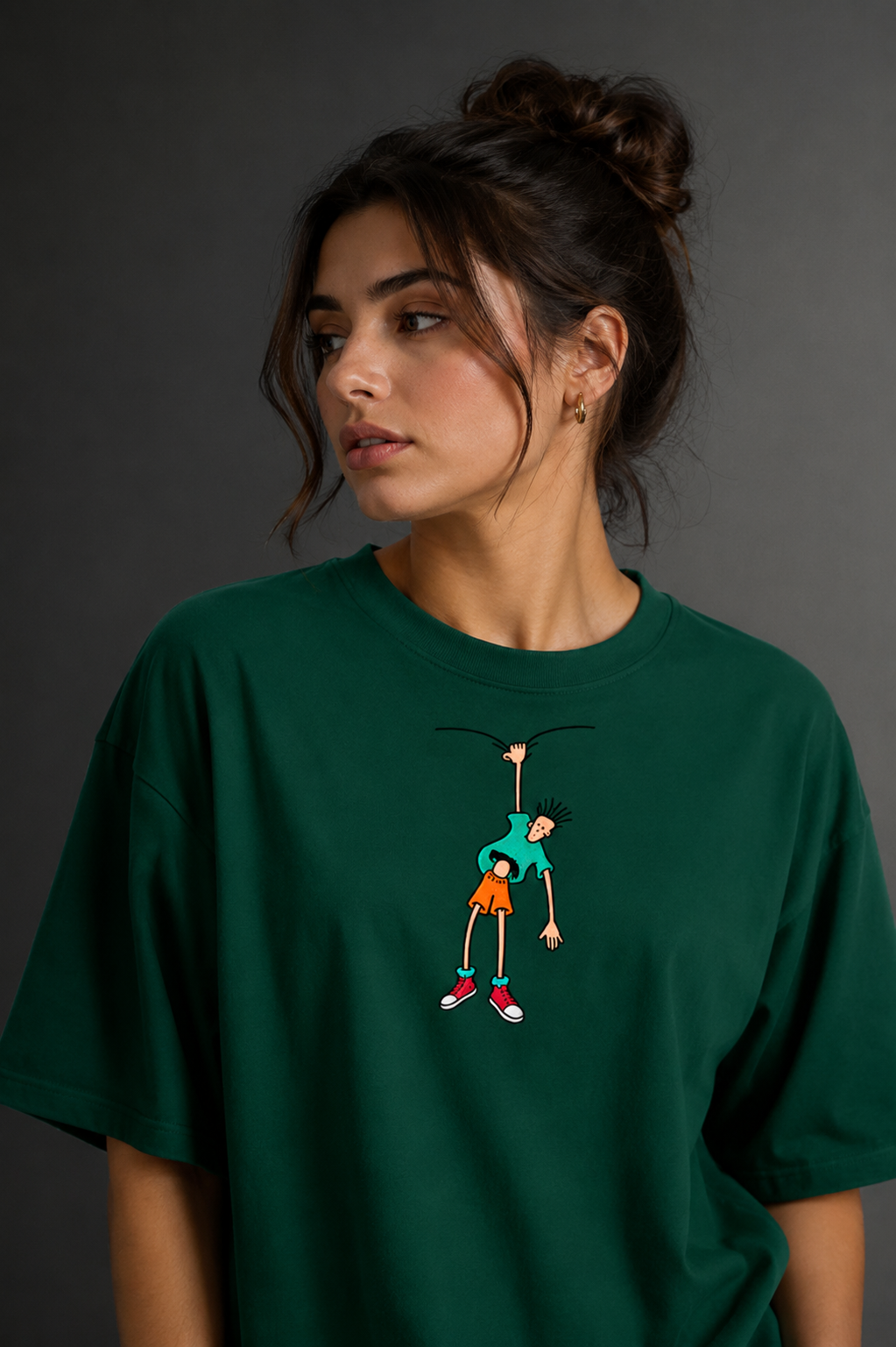 Women Drop Shoulder Front Printed T-Shirt | OUTPUFF