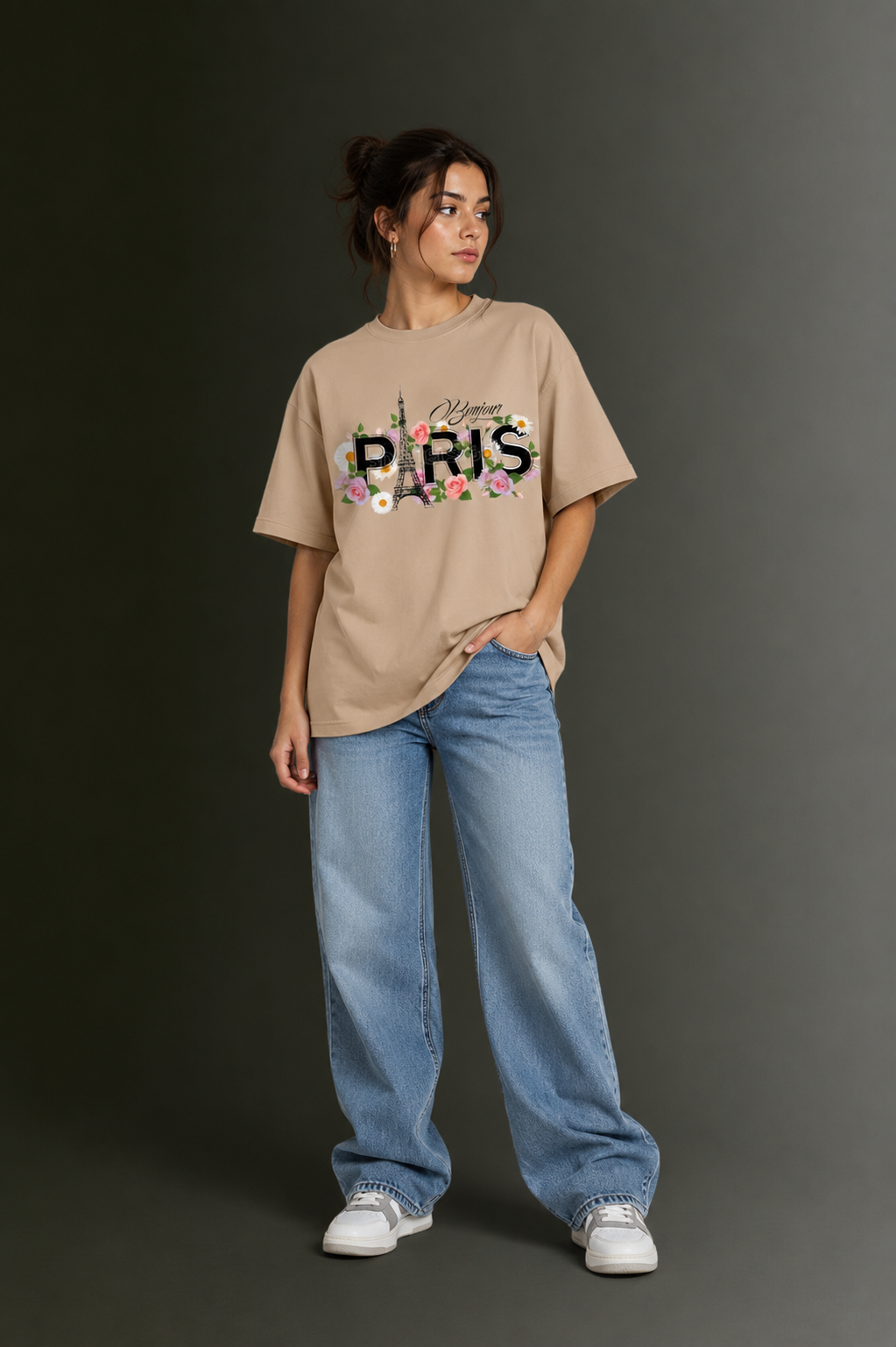 Women Drop Shoulder Front Printed T-Shirt | OUTPUFF