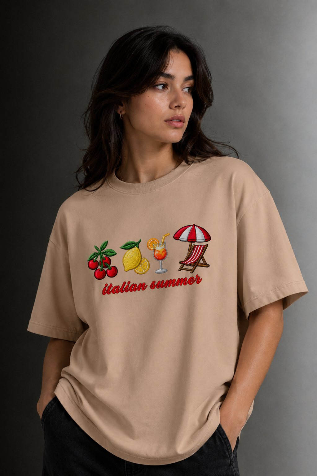 Women Drop Shoulder Front Printed T-Shirt | OUTPUFF