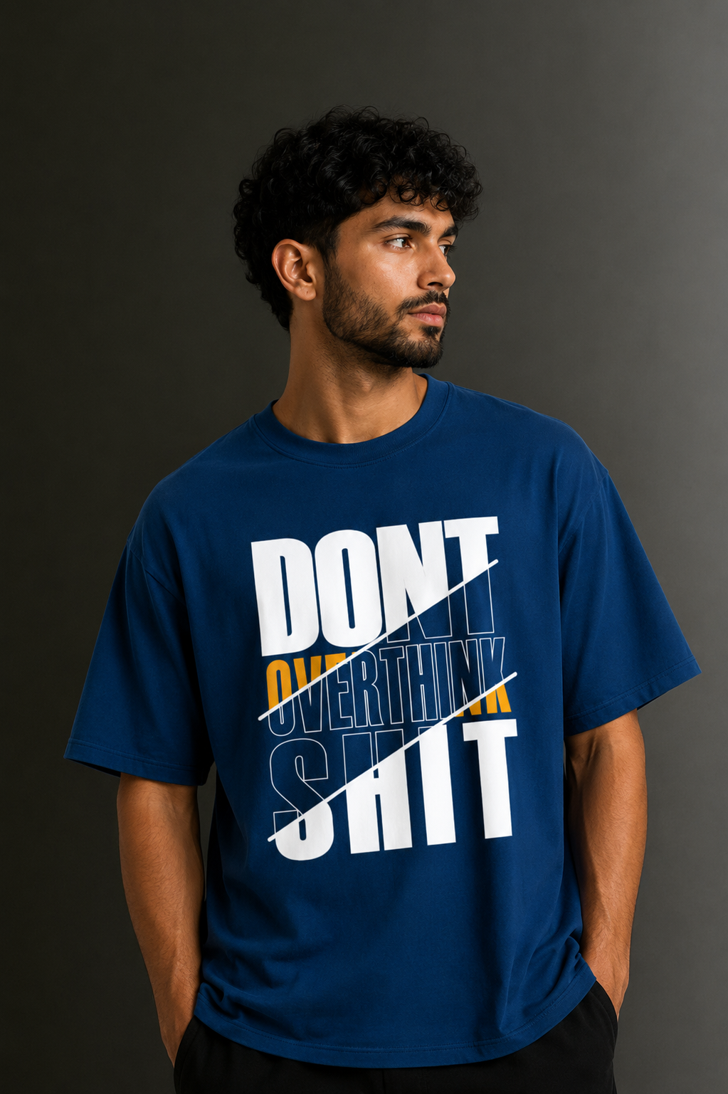 Men's Drop Shoulder Front Printed T-Shirt | Graphic Tee | OUTPUFF