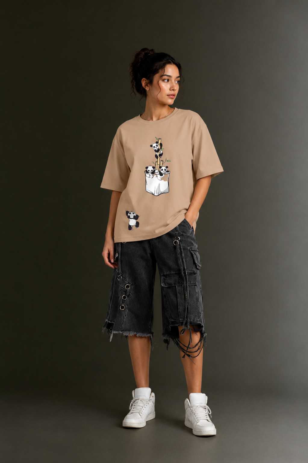 Women Drop Shoulder Front Printed T-Shirt | OUTPUFF