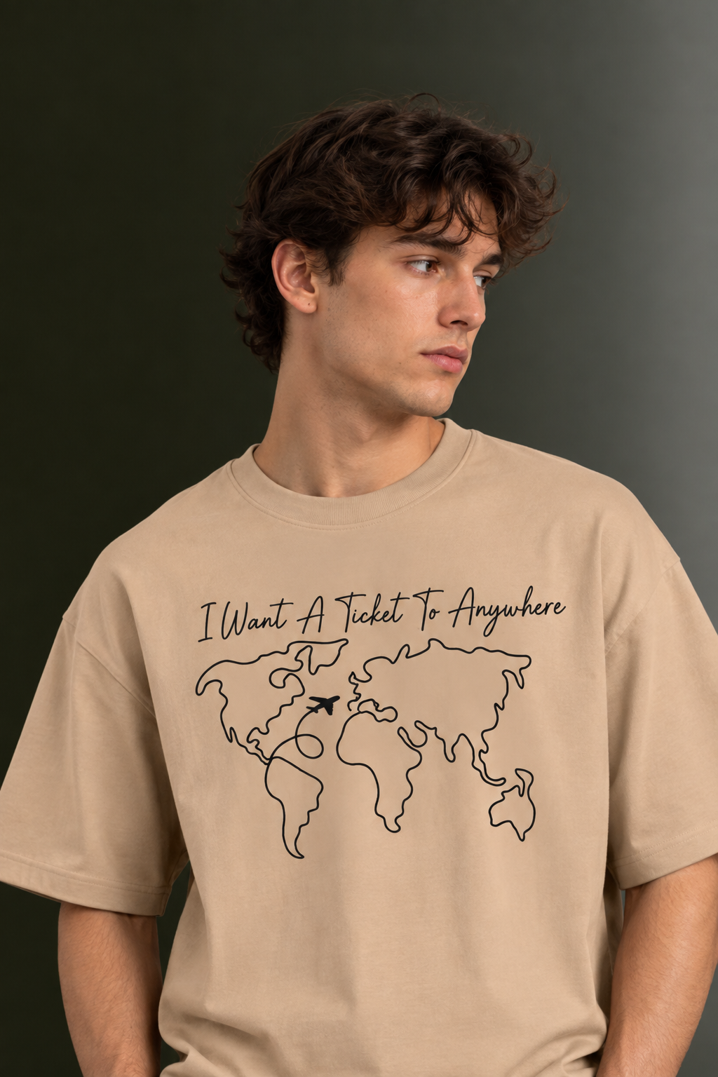 Men's Drop Shoulder Front Printed T-Shirt | Graphic Tee | OUTPUFF