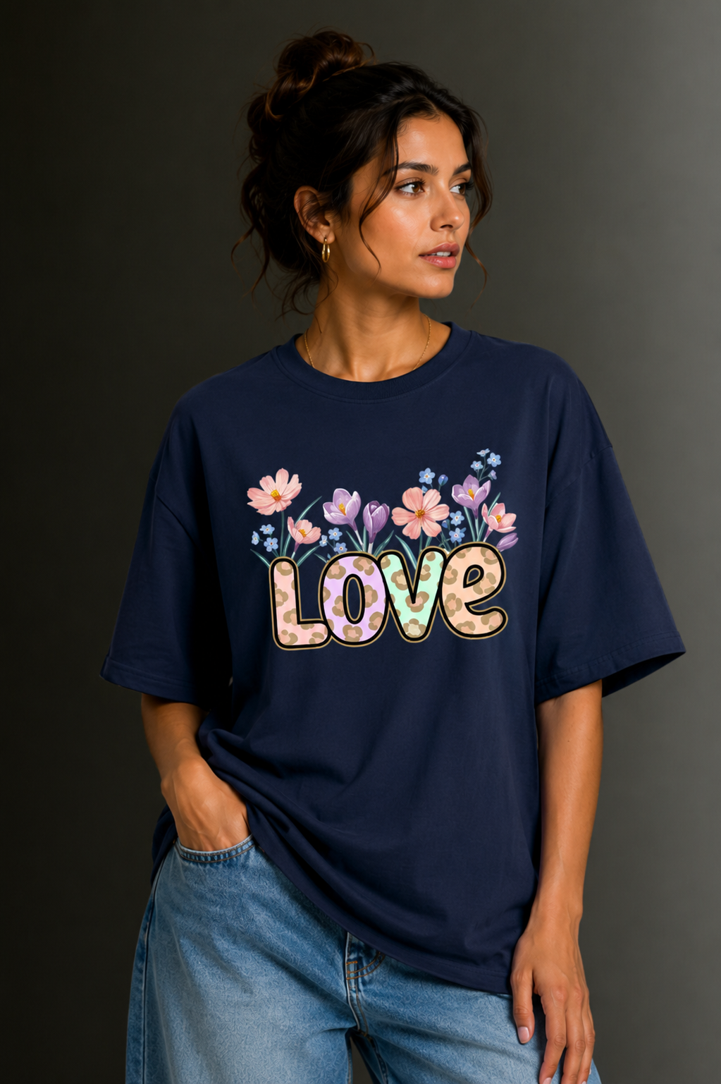 Women Drop Shoulder Front Printed T-Shirt | OUTPUFF