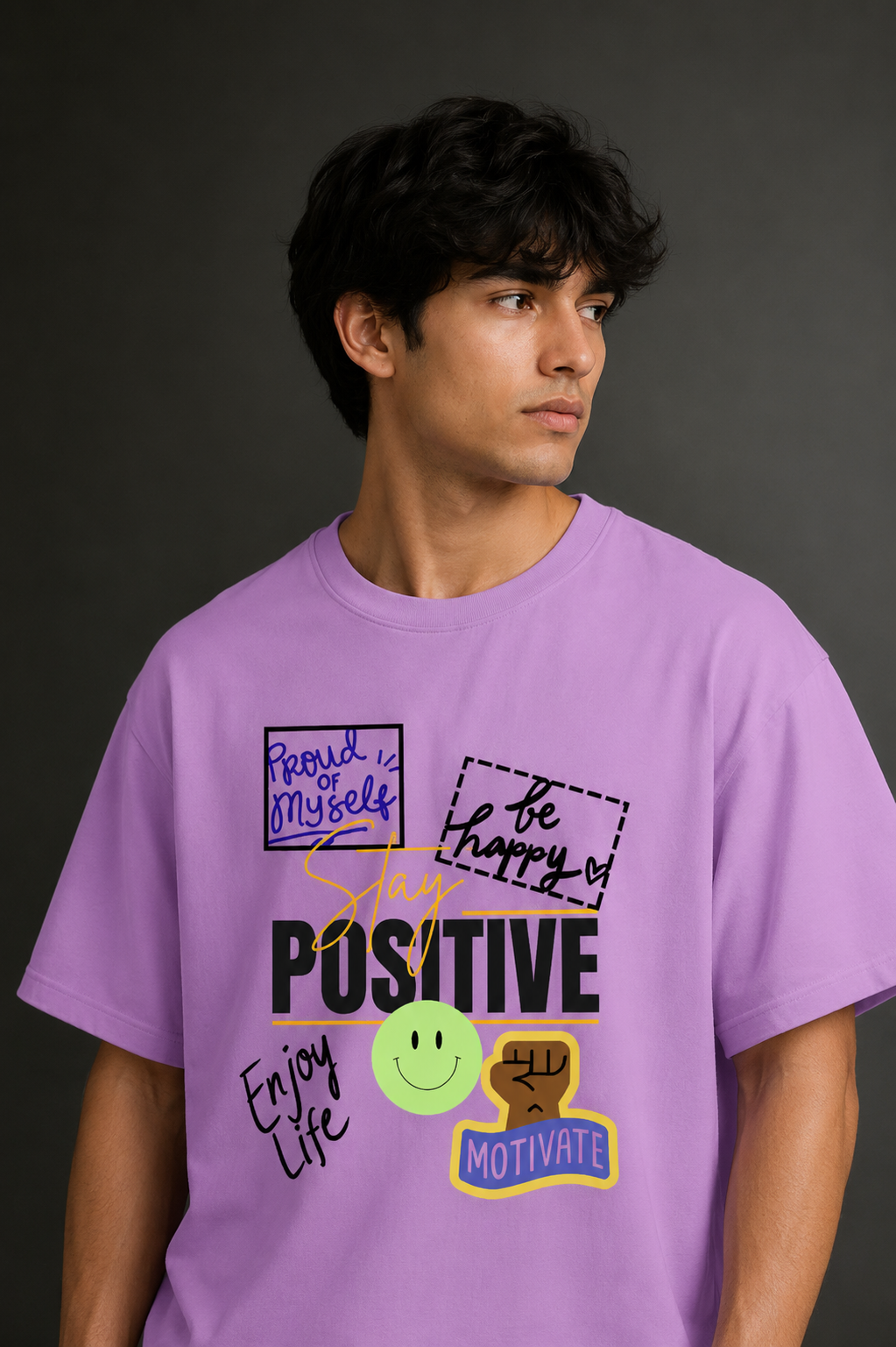 Men's Drop Shoulder Front Printed T-Shirt | Graphic Tee | OUTPUFF