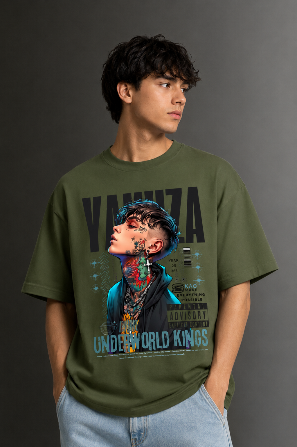 Men's Drop Shoulder Front Printed T-Shirt | Graphic Tee | OUTPUFF