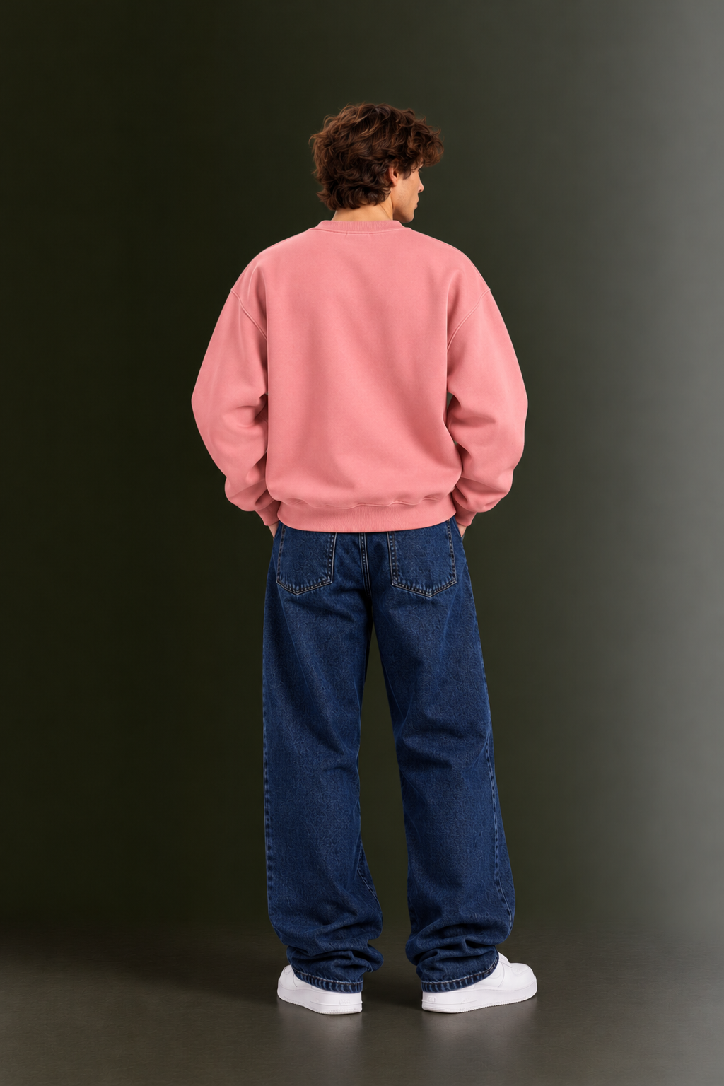 OUTPUFF Oversized Drop Shoulder Crew Neck Sweatshirt