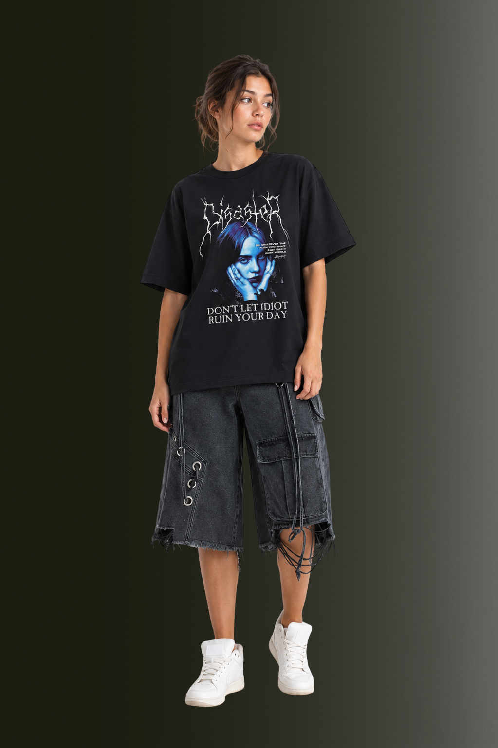 Women Drop Shoulder Front Printed T-Shirt | OUTPUFF