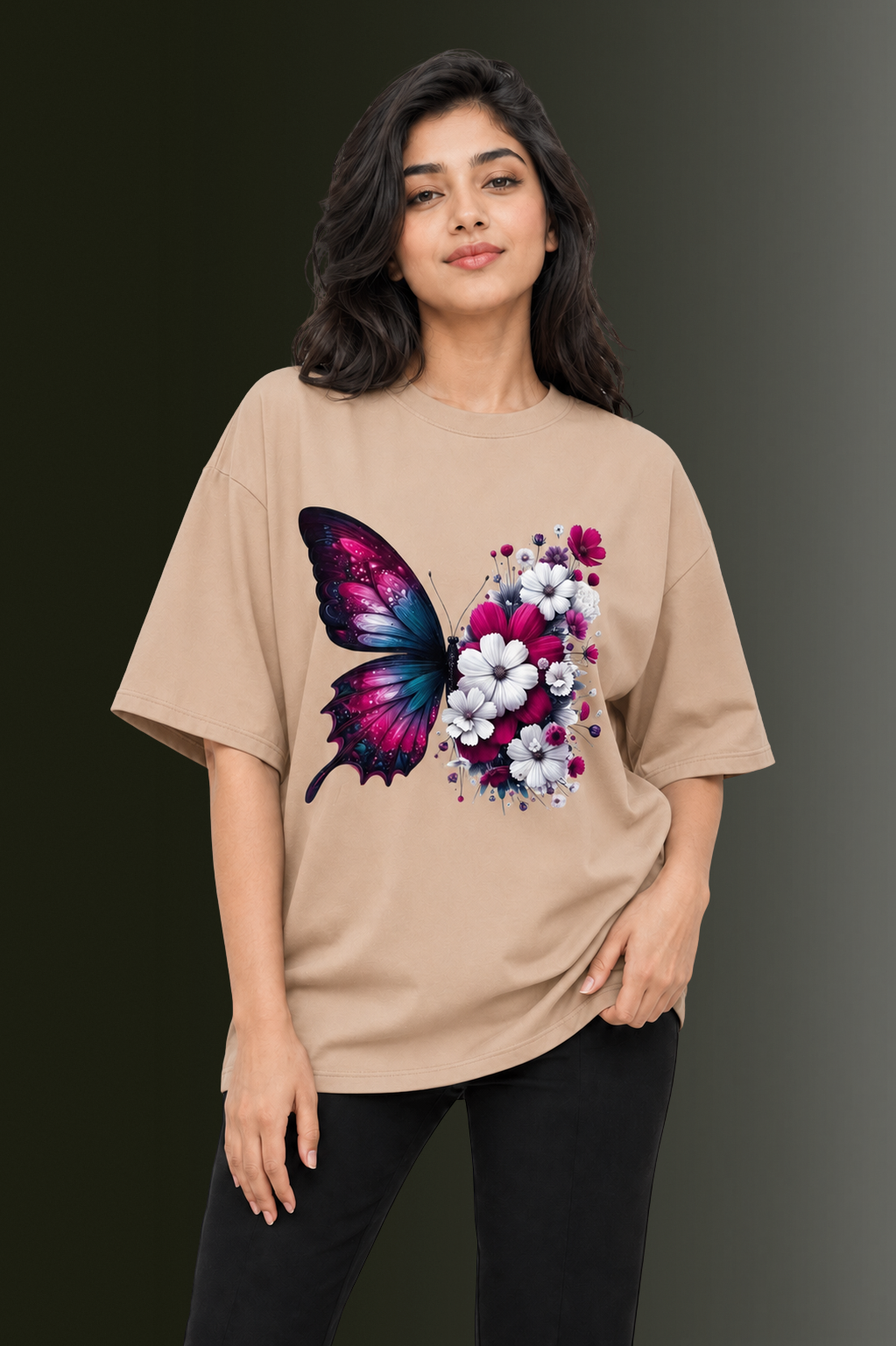 Women Drop Shoulder Front Printed T-Shirt | OUTPUFF