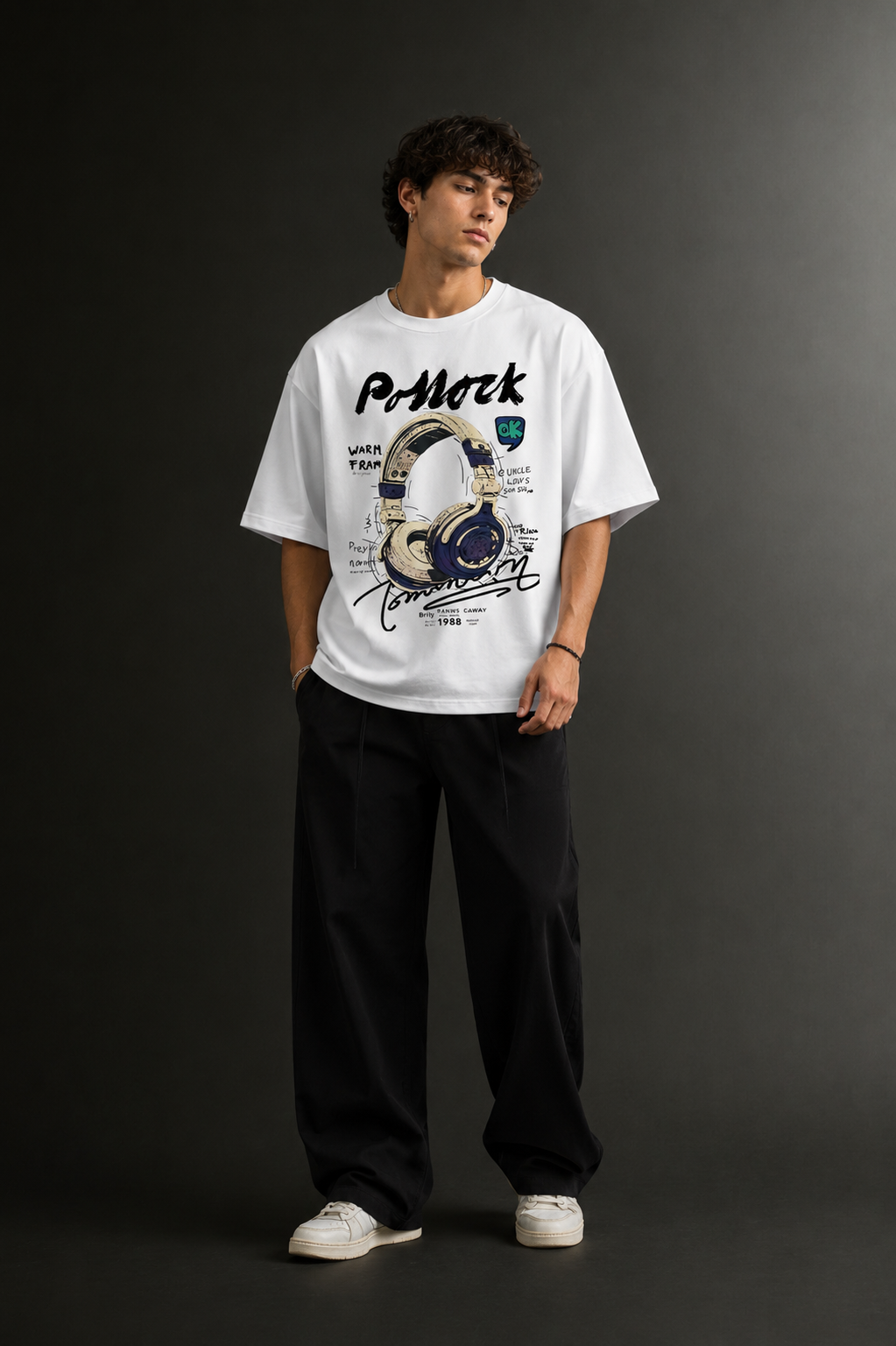 Men's Drop Shoulder Front Printed T-Shirt | Graphic Tee | OUTPUFF