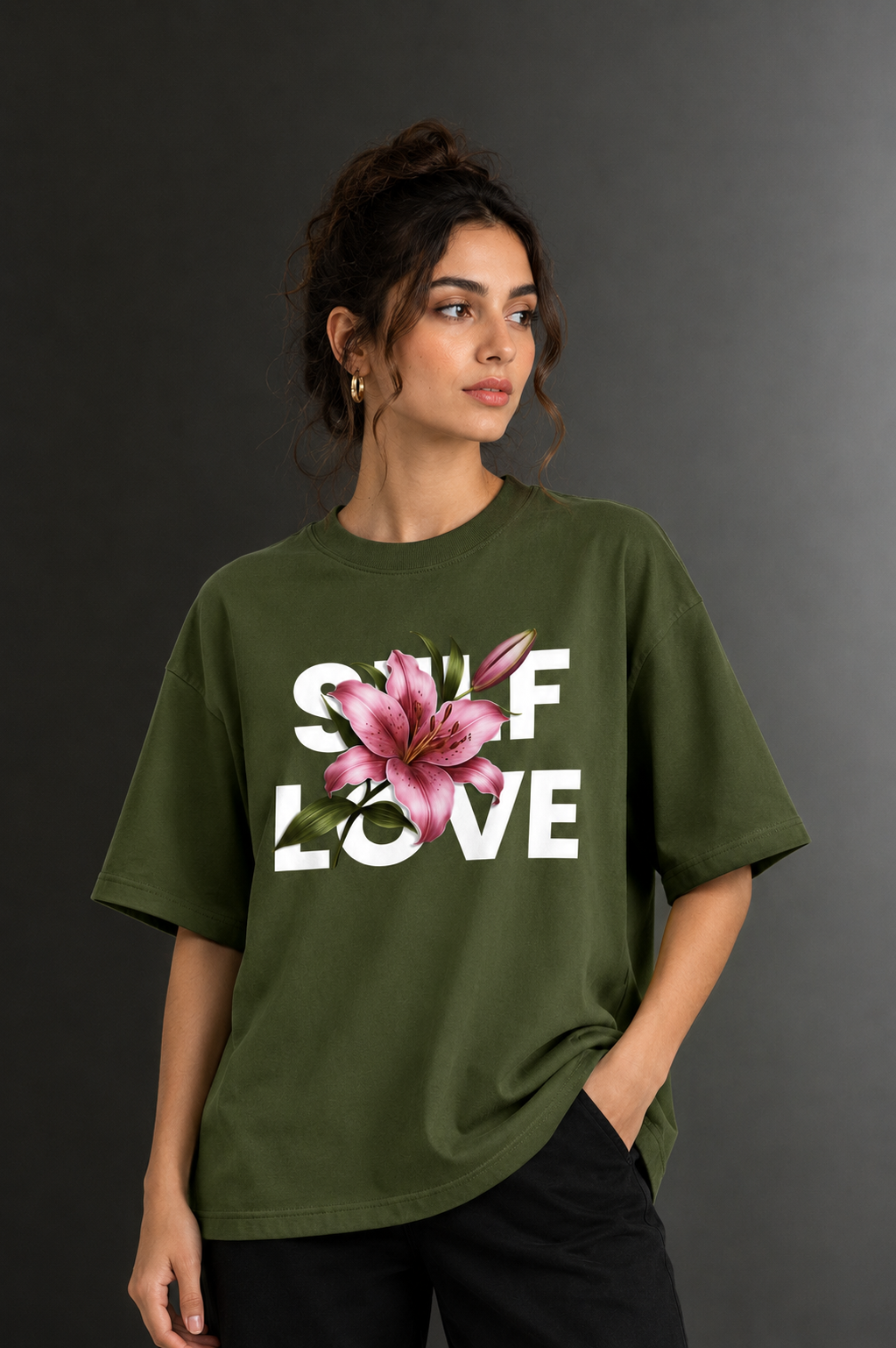 Women Drop Shoulder Front Printed T-Shirt | OUTPUFF