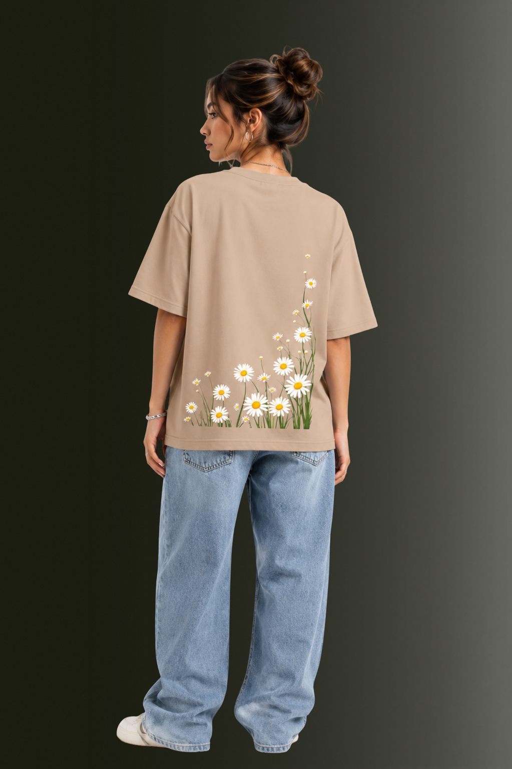 Women's Front & Back Printed Drop Shoulder T-Shirt | OUTPUFF