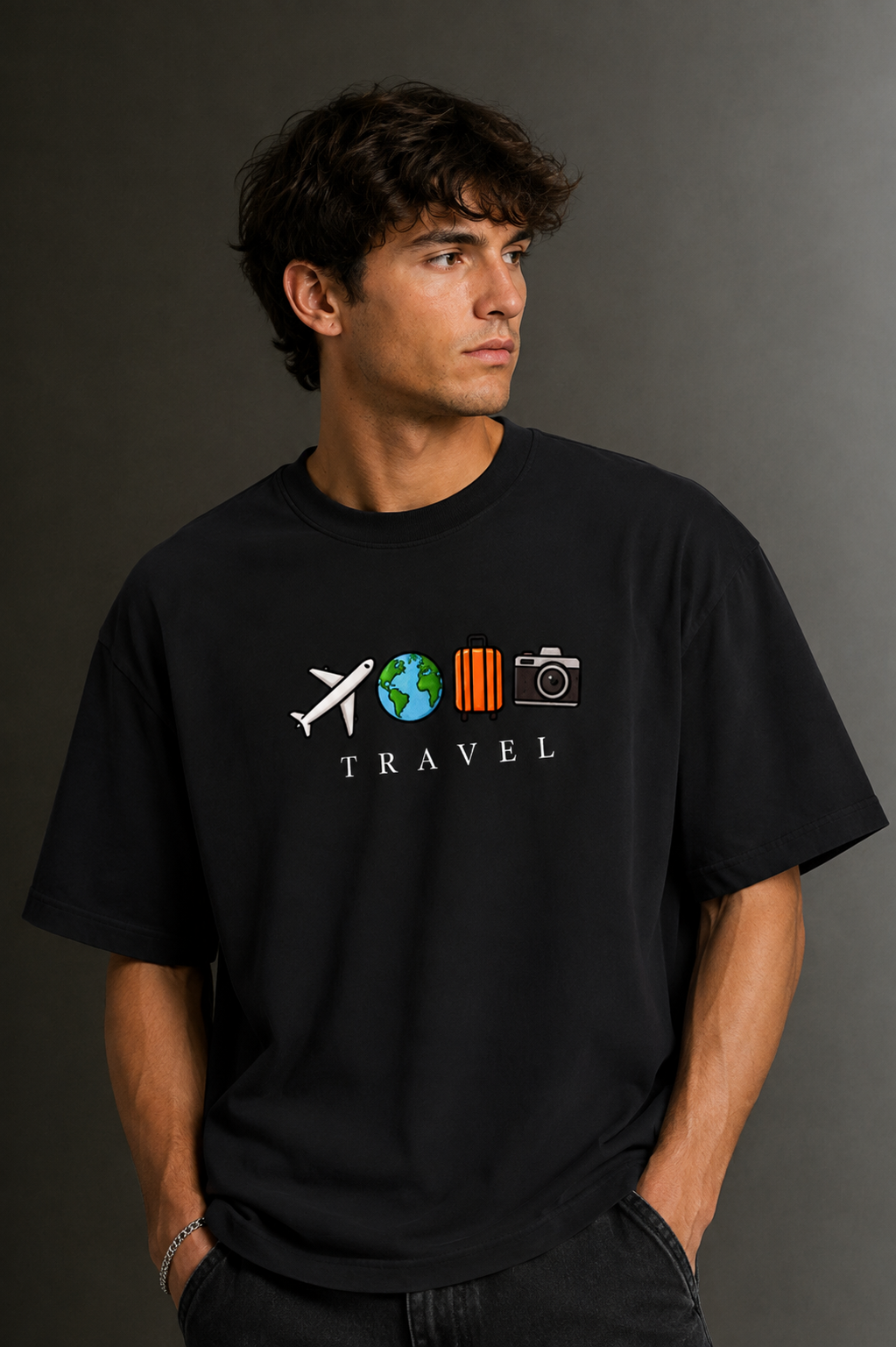 Men's Drop Shoulder Front Printed T-Shirt | Graphic Tee | OUTPUFF
