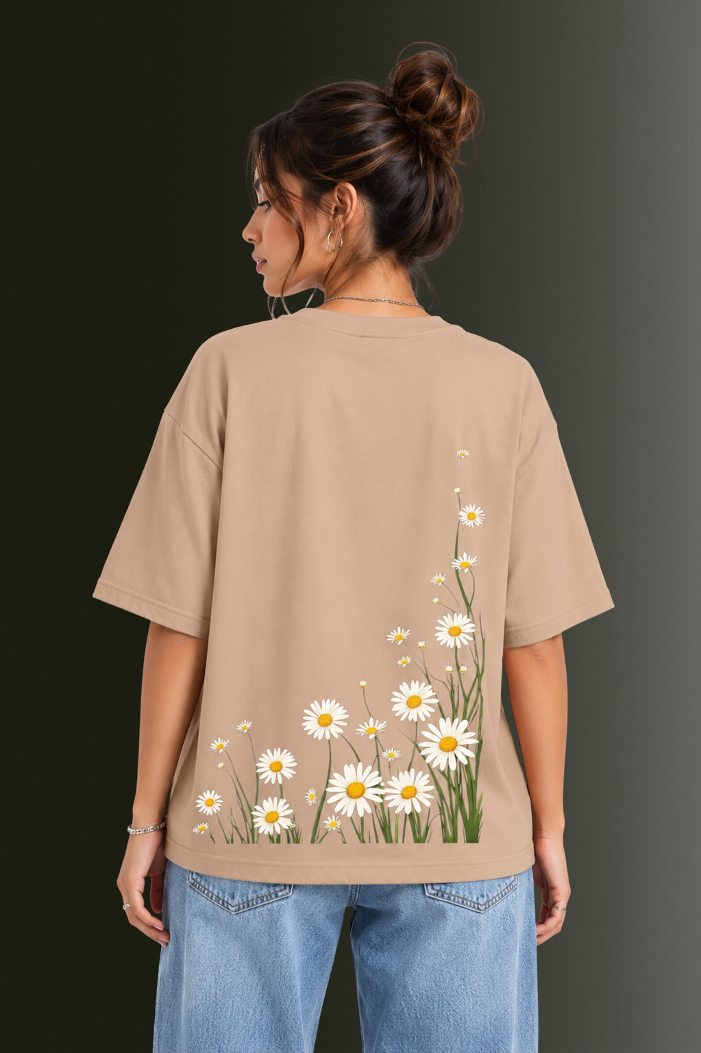 Women's Front & Back Printed Drop Shoulder T-Shirt | OUTPUFF