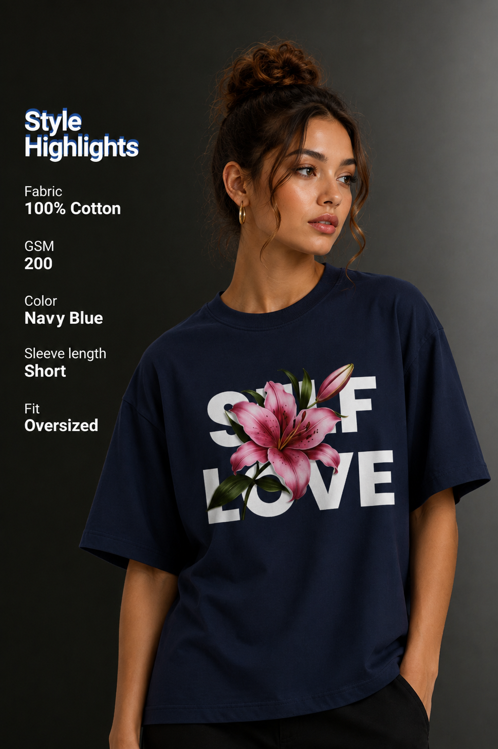 Women Drop Shoulder Front Printed T-Shirt | OUTPUFF