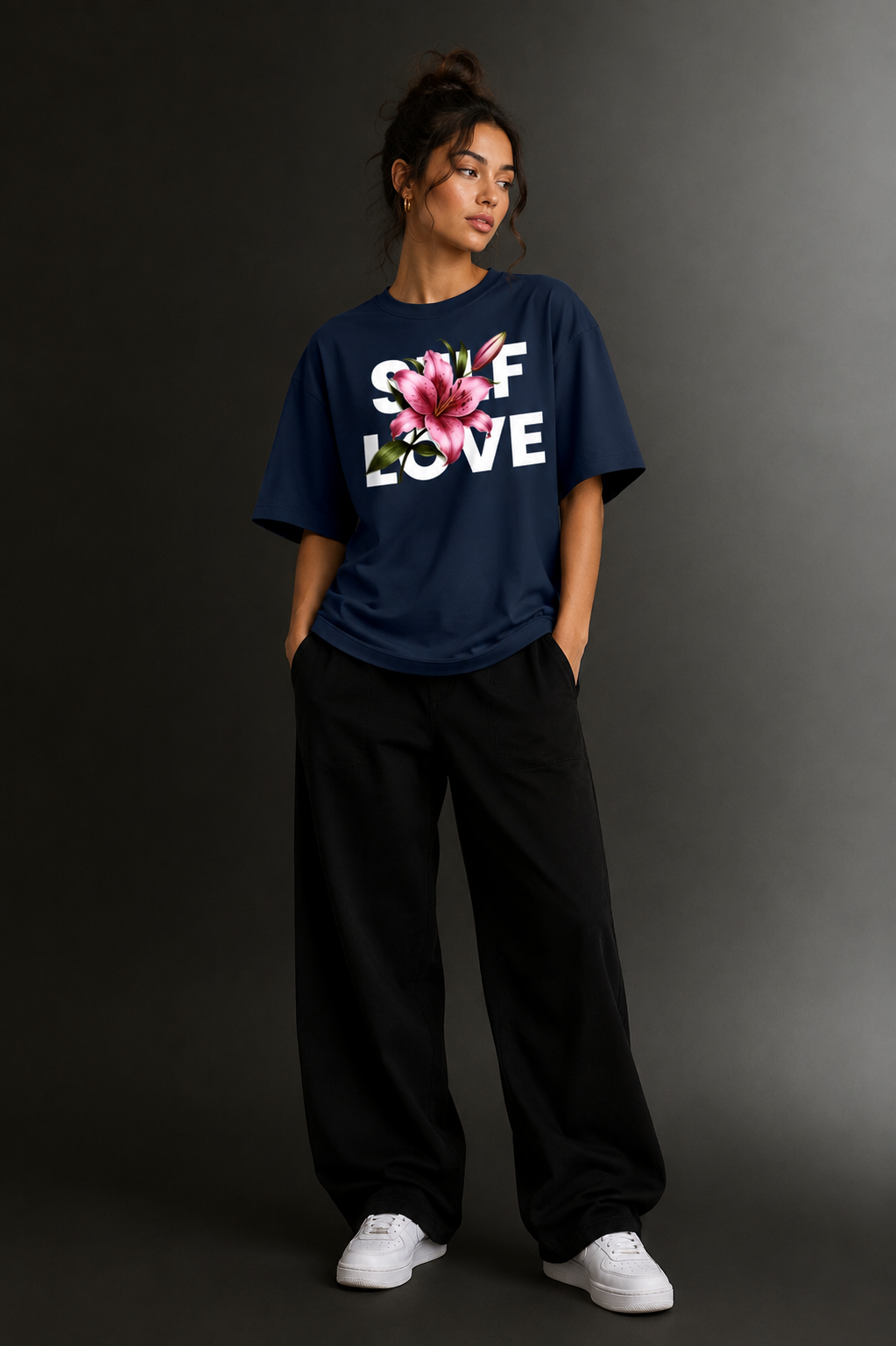 Women Drop Shoulder Front Printed T-Shirt | OUTPUFF