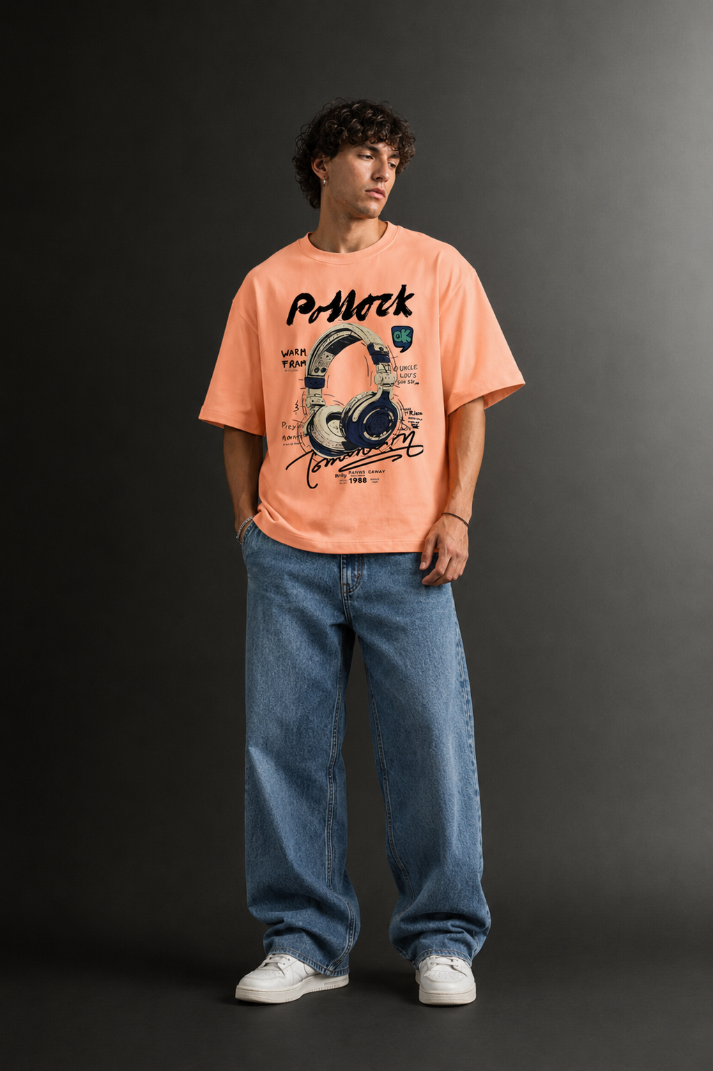 Men's Drop Shoulder Front Printed T-Shirt | Graphic Tee | OUTPUFF