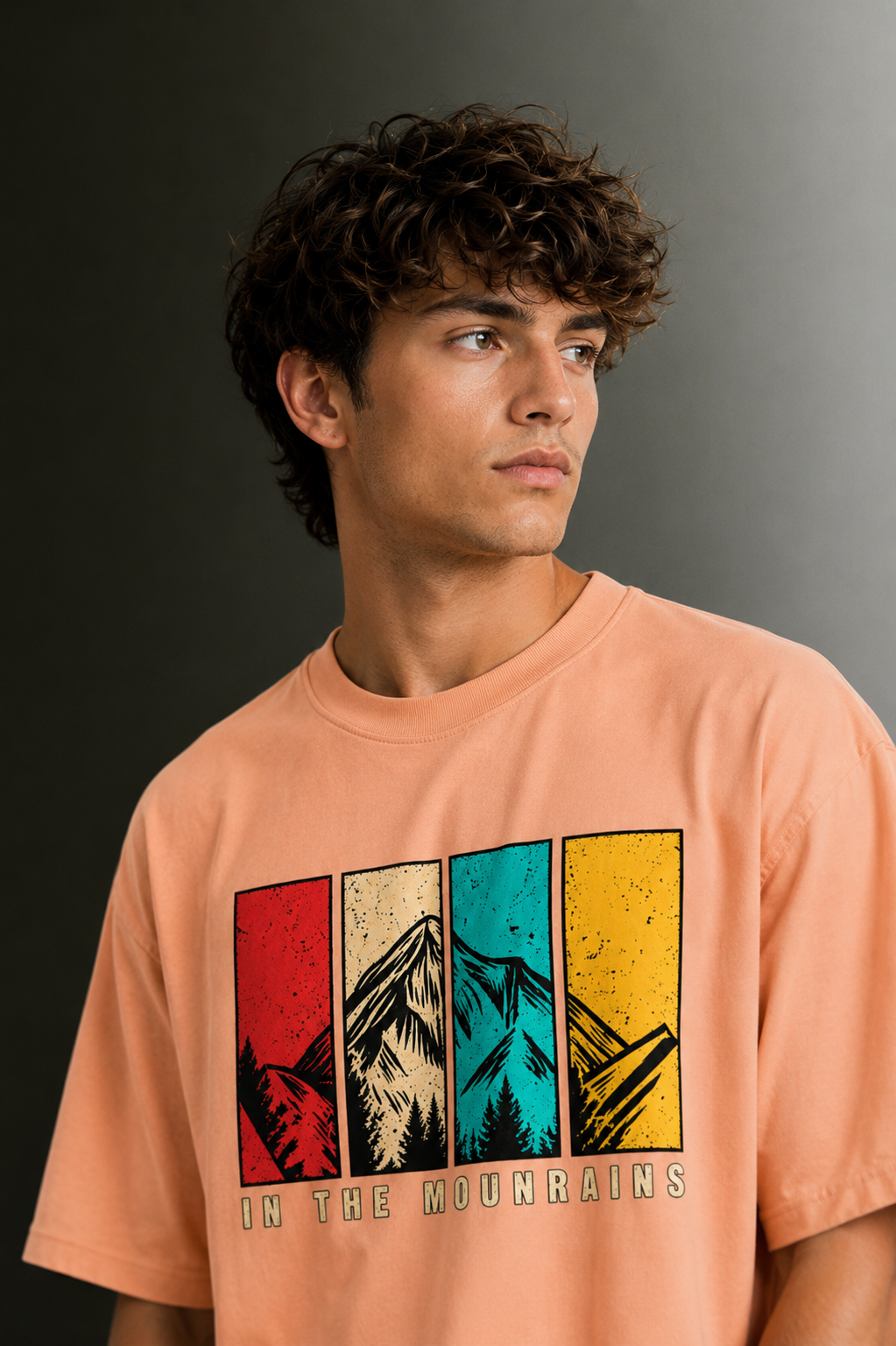 Men's Drop Shoulder Front Printed T-Shirt | Graphic Tee | OUTPUFF