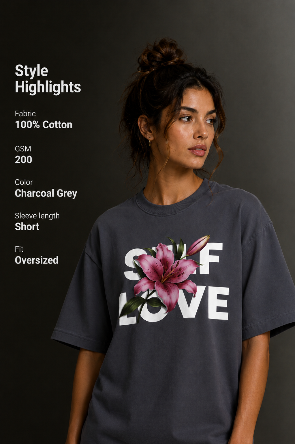 Women Drop Shoulder Front Printed T-Shirt | OUTPUFF