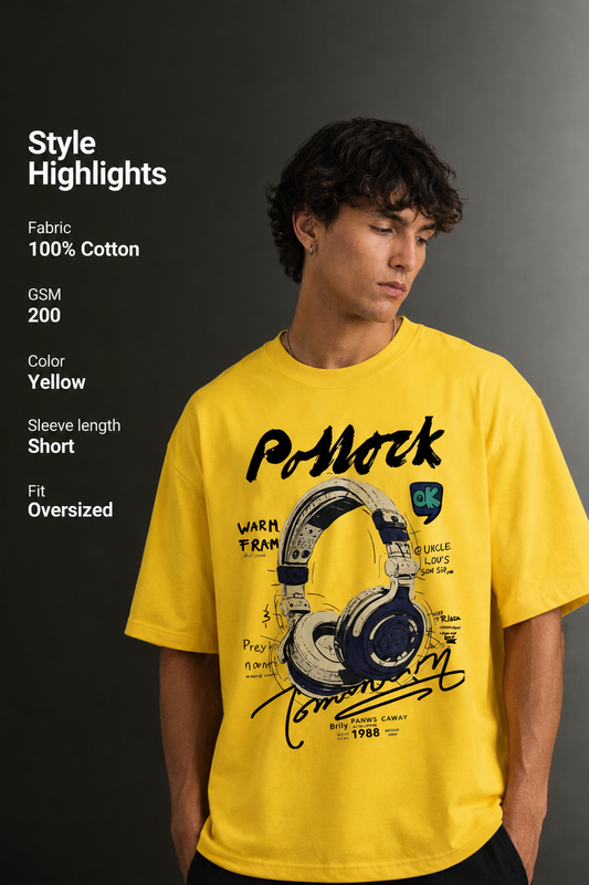 Men's Drop Shoulder Front Printed T-Shirt | Graphic Tee | OUTPUFF