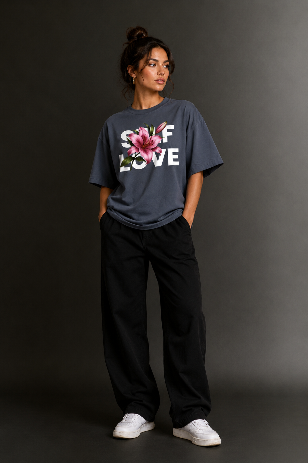 Women Drop Shoulder Front Printed T-Shirt | OUTPUFF