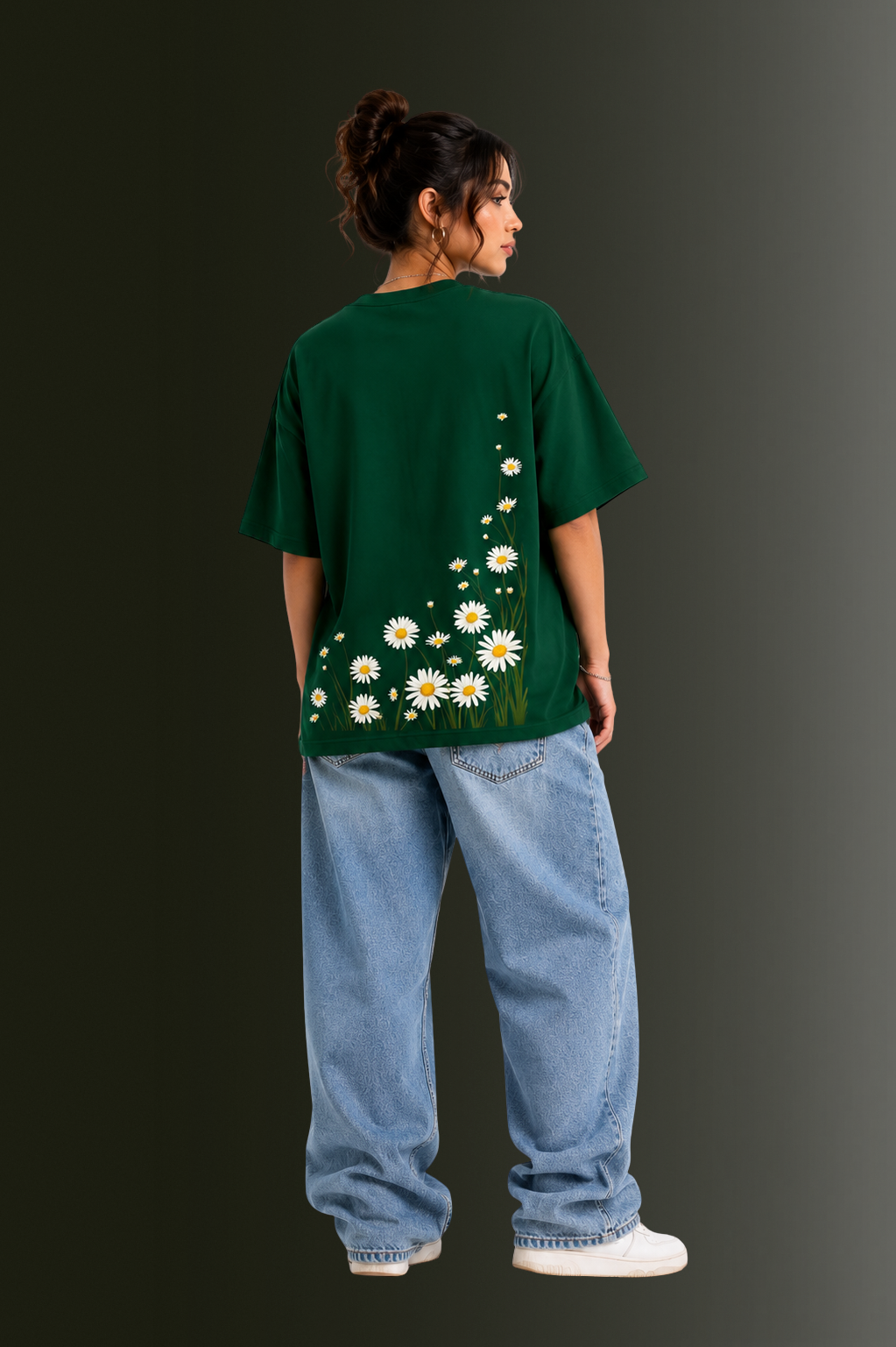 Women's Front & Back Printed Drop Shoulder T-Shirt | OUTPUFF