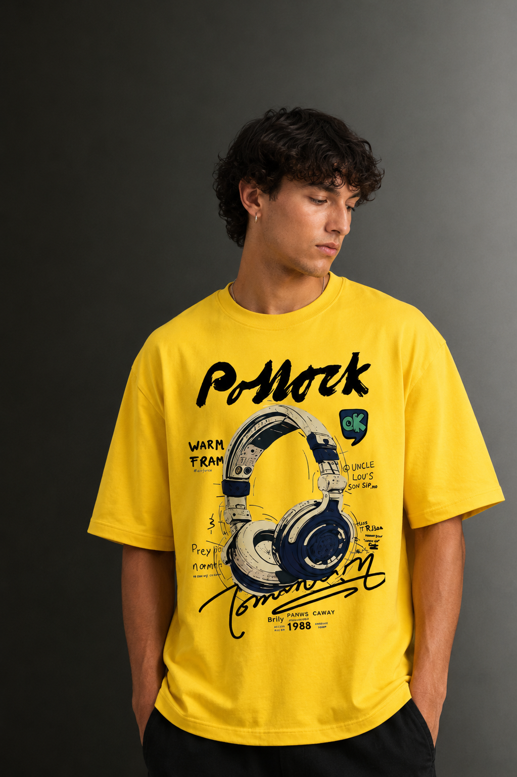 Men's Drop Shoulder Front Printed T-Shirt | Graphic Tee | OUTPUFF
