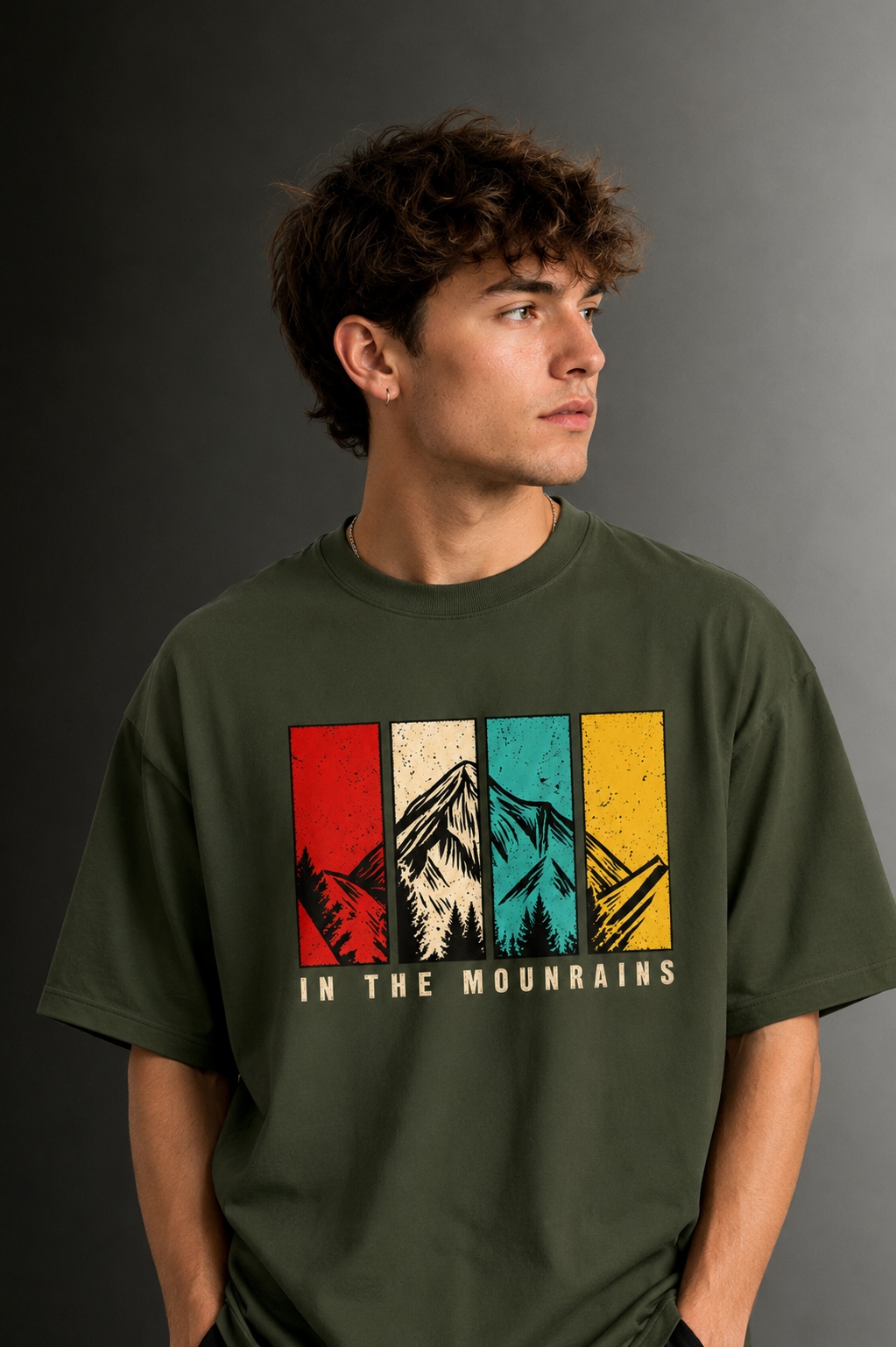 Men's Drop Shoulder Front Printed T-Shirt | Graphic Tee | OUTPUFF