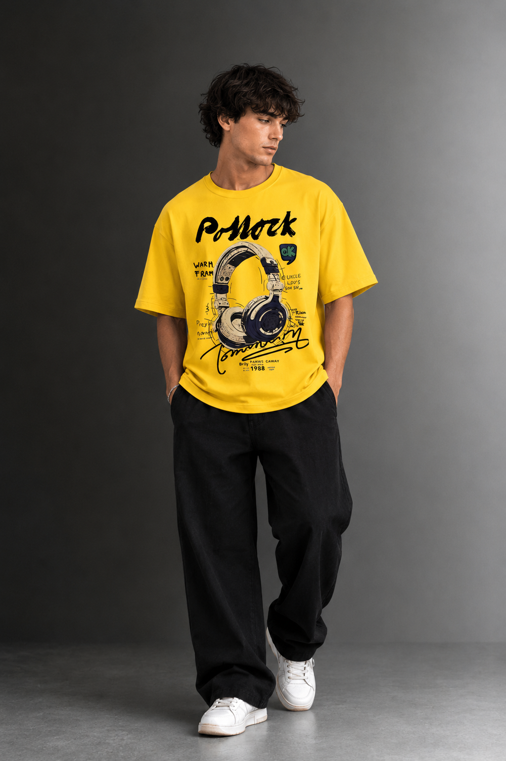 Men's Drop Shoulder Front Printed T-Shirt | Graphic Tee | OUTPUFF