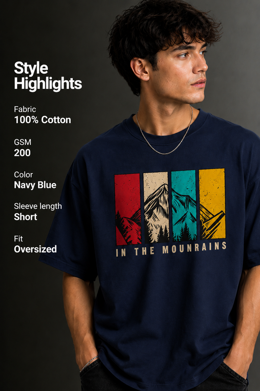 Men's Drop Shoulder Front Printed T-Shirt | Graphic Tee | OUTPUFF
