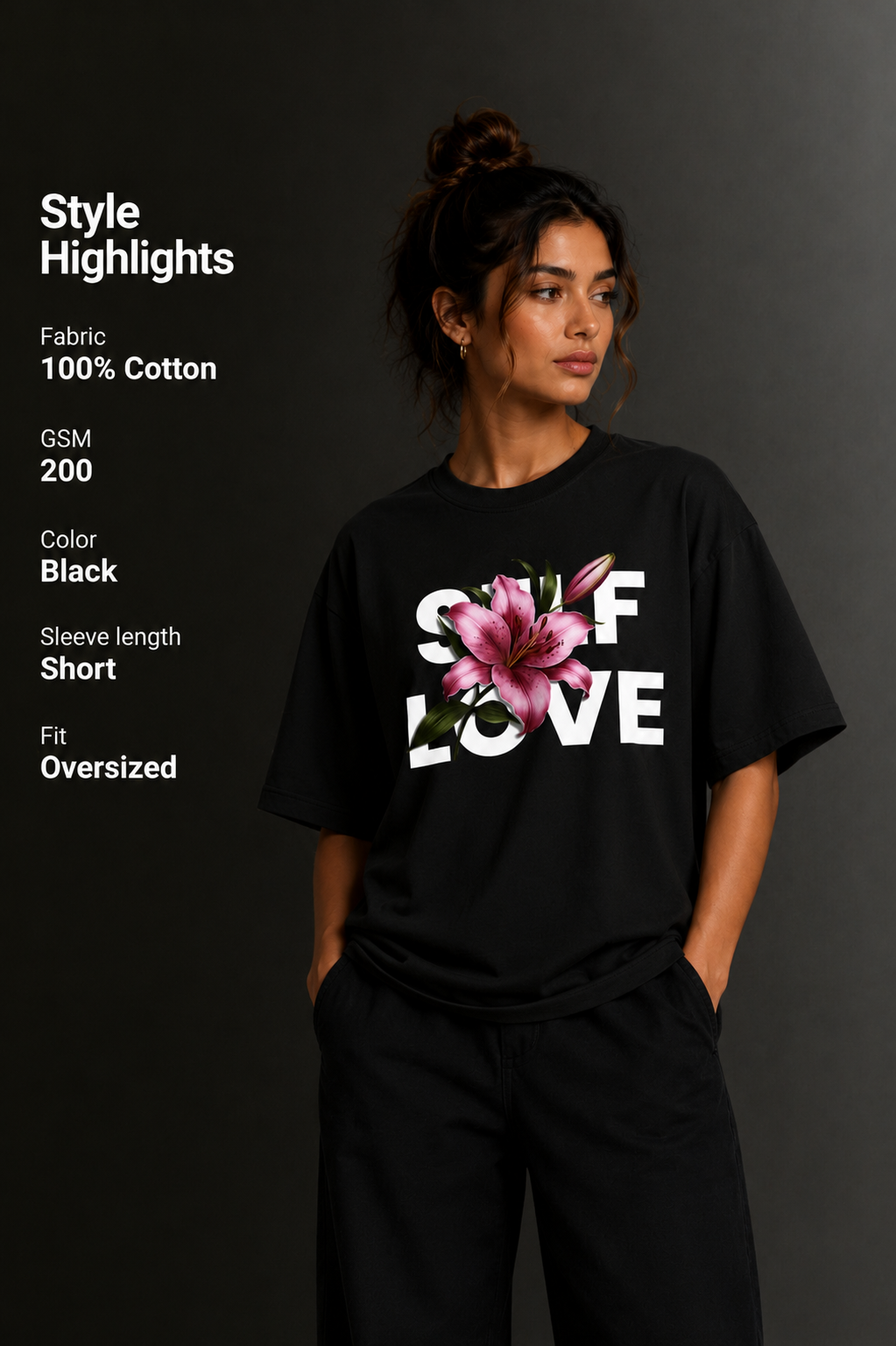 Women Drop Shoulder Front Printed T-Shirt | OUTPUFF