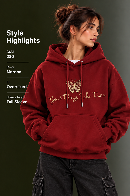 OUTPUFF Unisex Printed Pullover Hoodie with Kangaroo Pocket