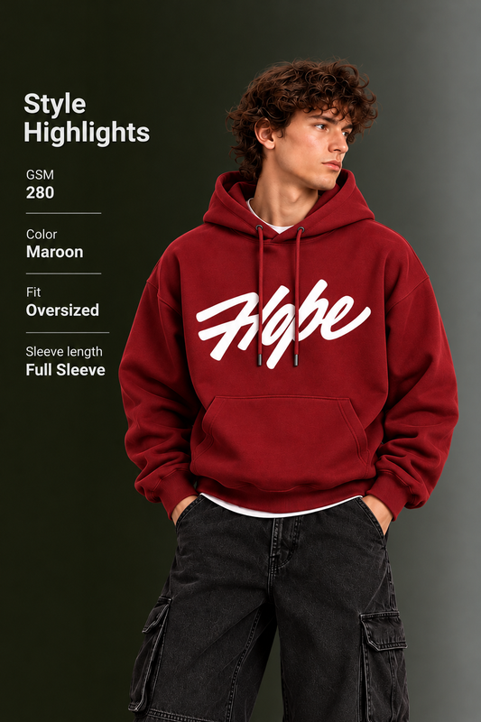 OUTPUFF Unisex Printed Pullover Hoodie with Kangaroo Pocket