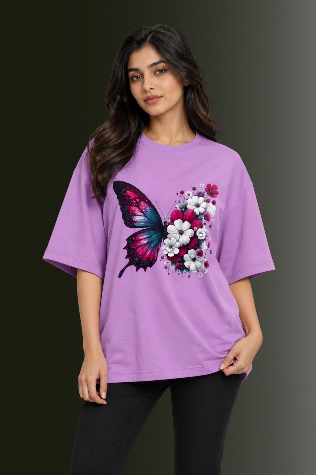Women Drop Shoulder Front Printed T-Shirt | OUTPUFF