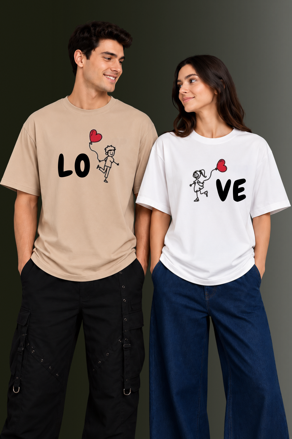 Matching Couple Printed T-Shirts | OUTPUFF