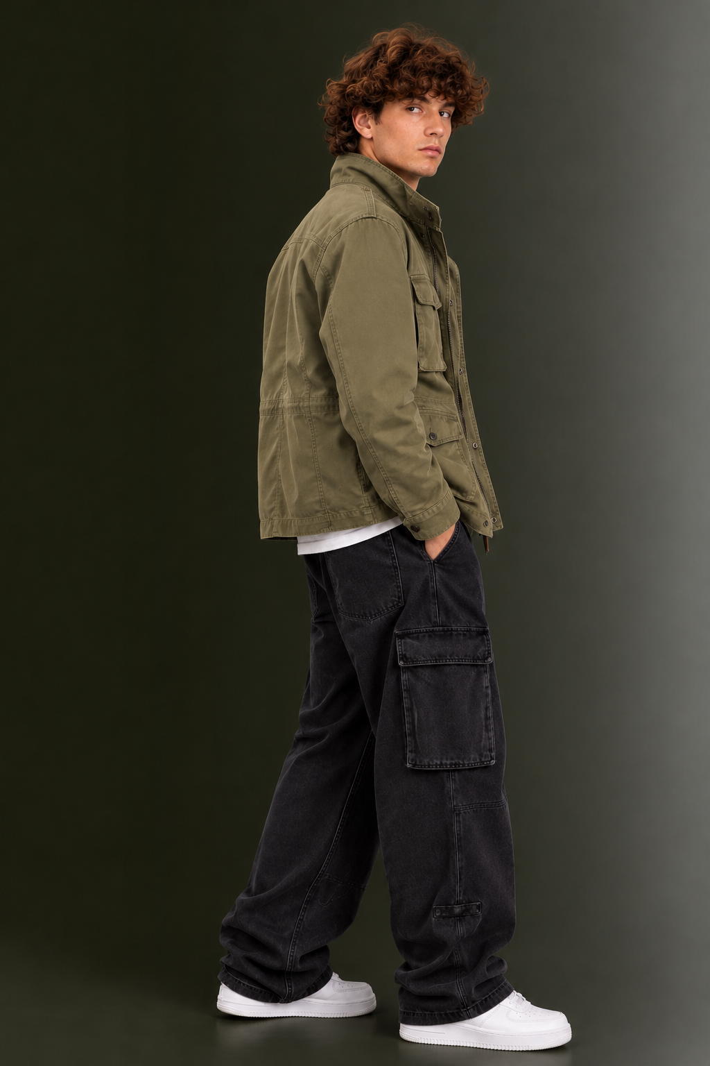 OUTPUFF Men’s Cotton-Blend Field Jacket with Removable Quilted Liner
