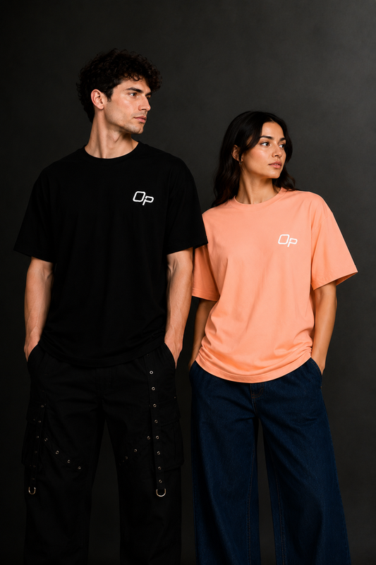 Couple Plain Drop Shoulder T-Shirt | OUTPUFF