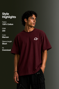 MENS DROP SHOULDER (MAROON)