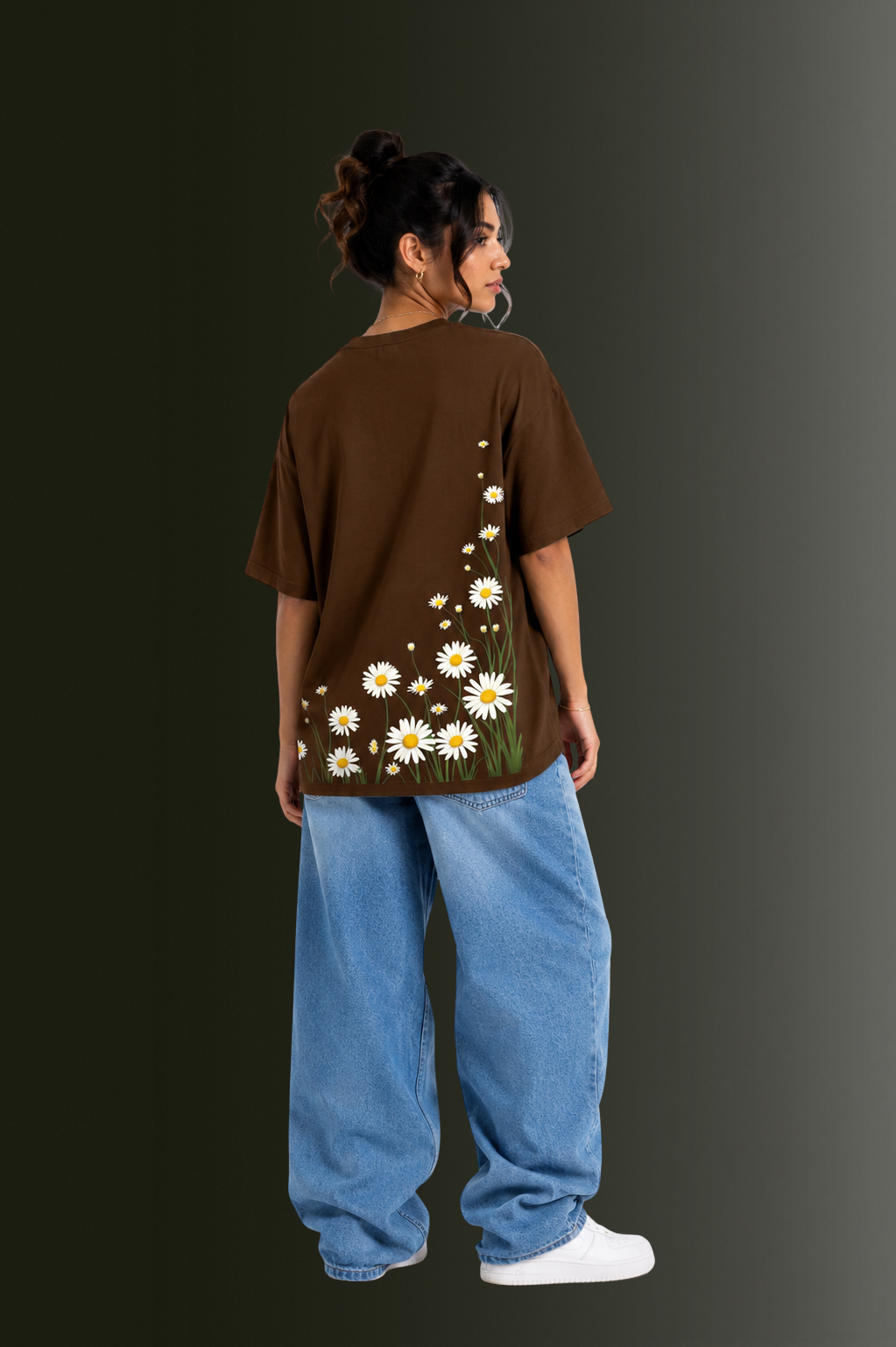 Women's Front & Back Printed Drop Shoulder T-Shirt | OUTPUFF