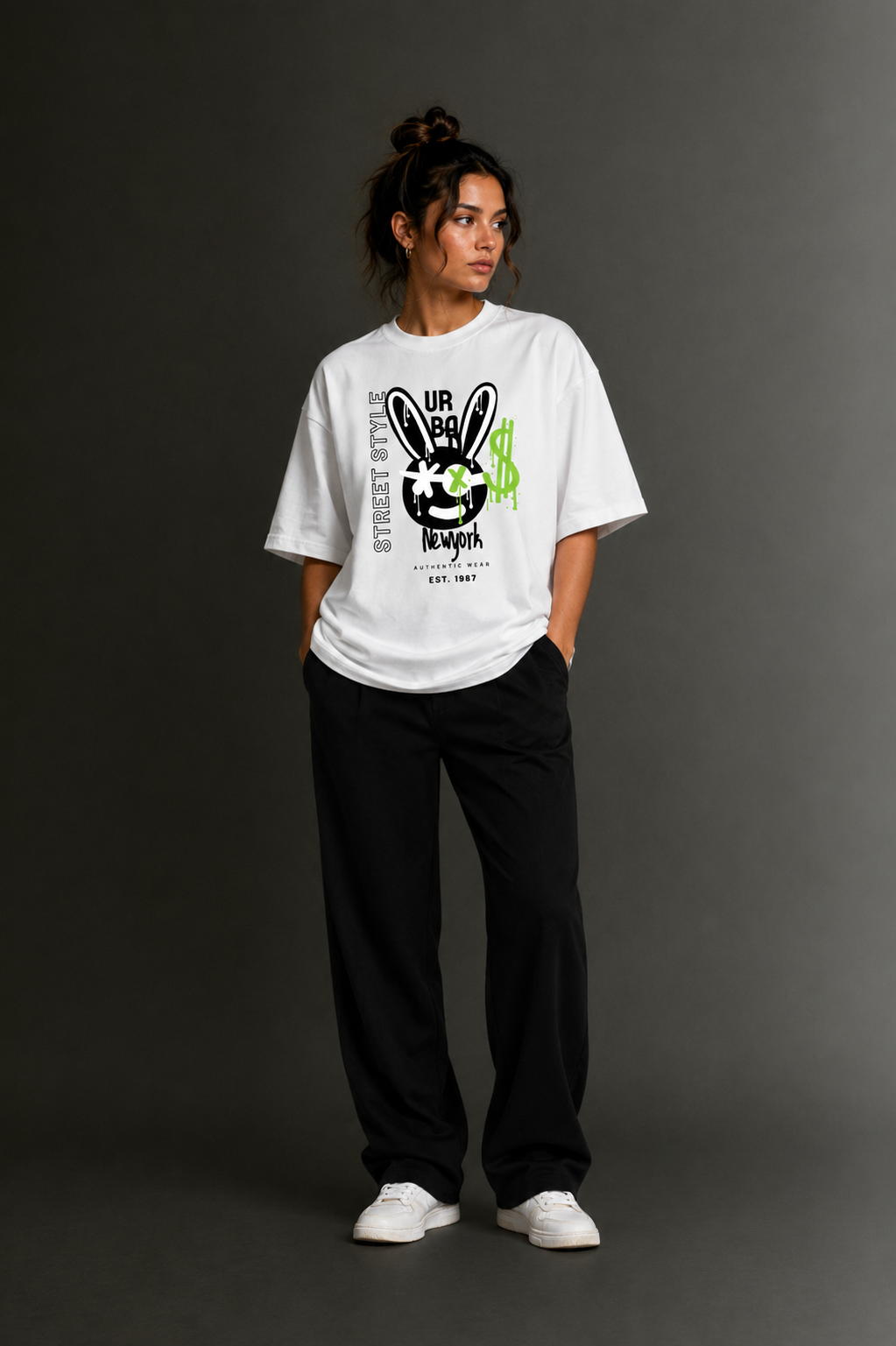 Women Drop Shoulder Front Printed T-Shirt | OUTPUFF