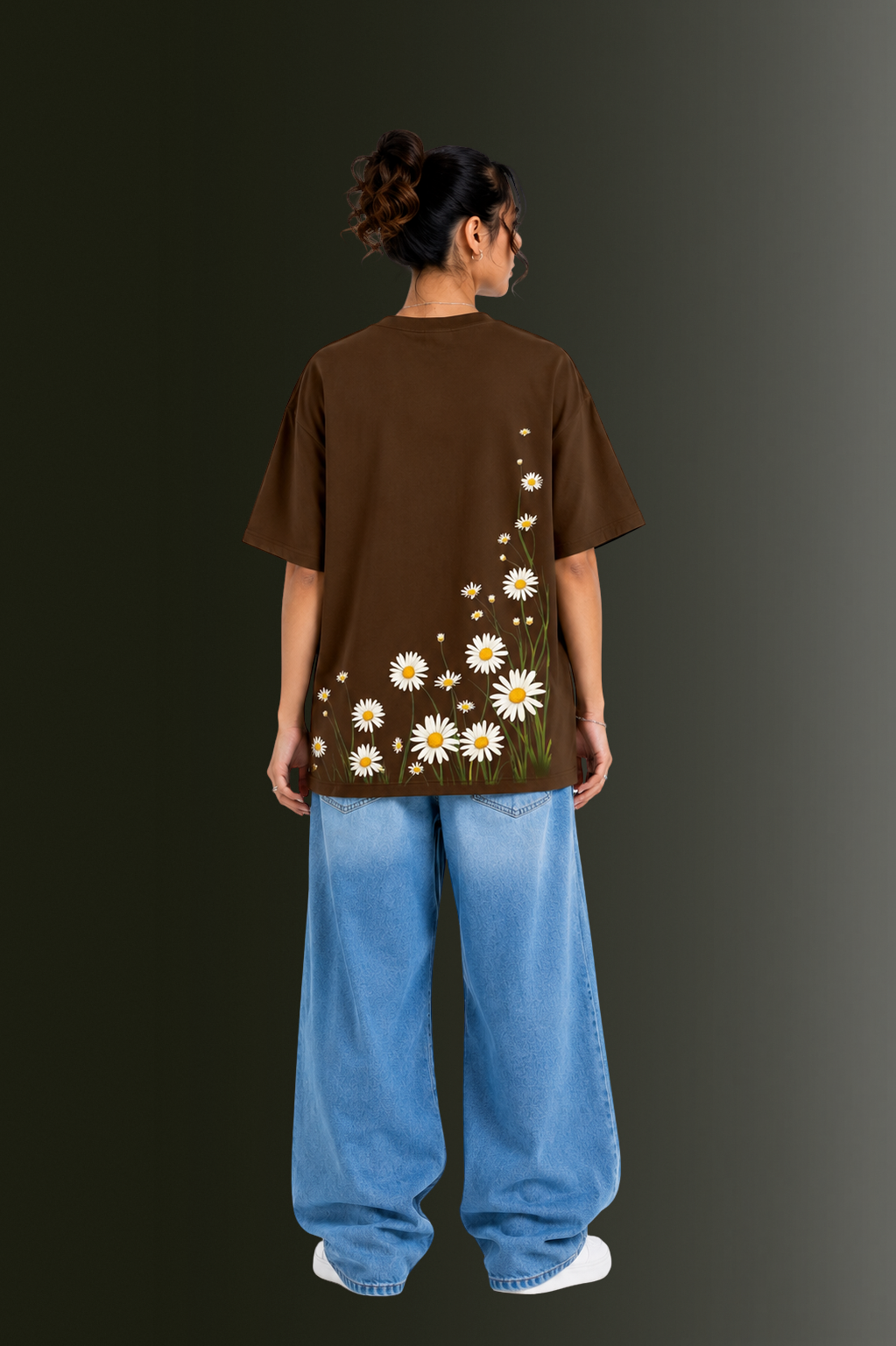 Women's Front & Back Printed Drop Shoulder T-Shirt | OUTPUFF