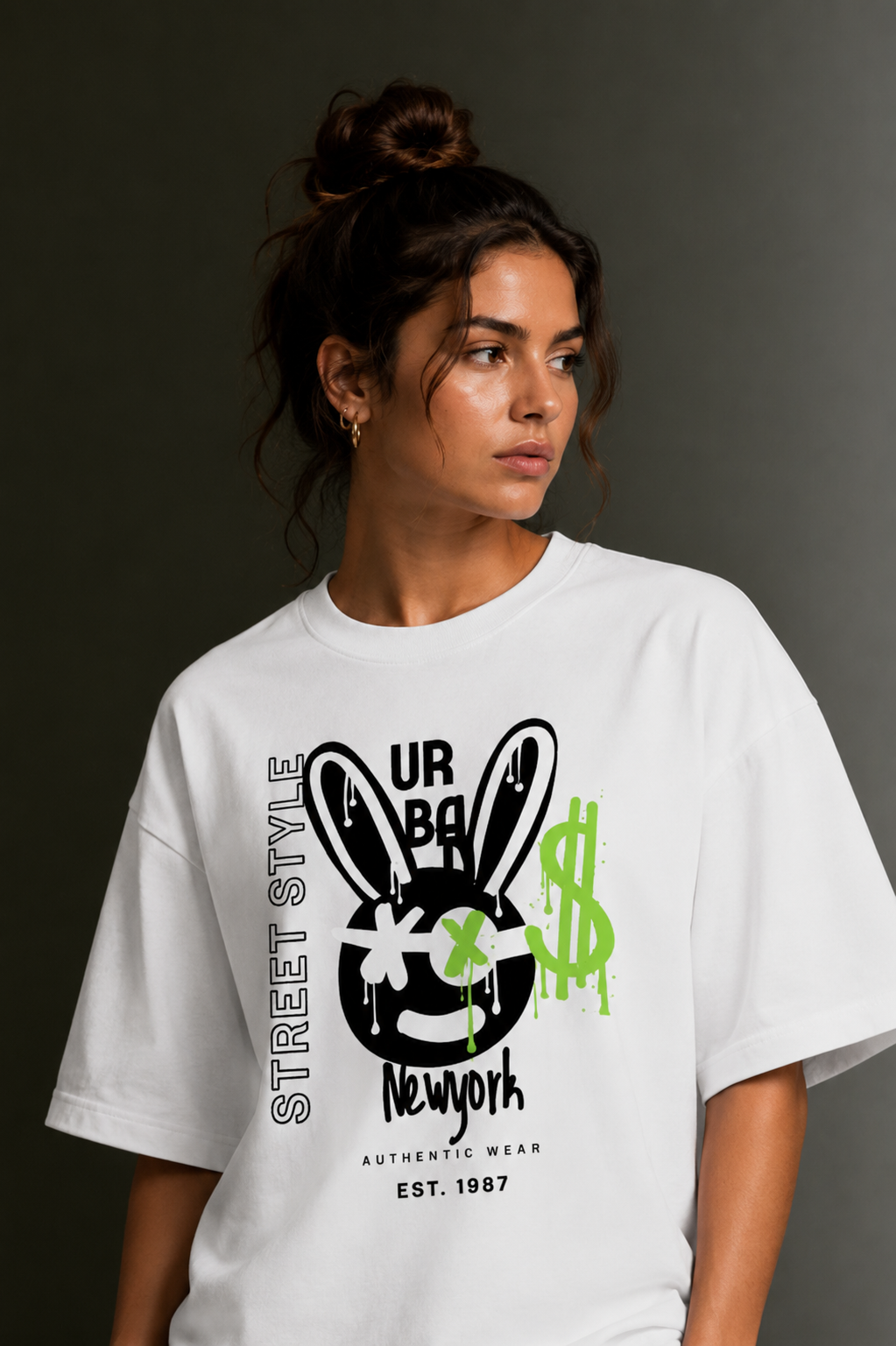 Women Drop Shoulder Front Printed T-Shirt | OUTPUFF