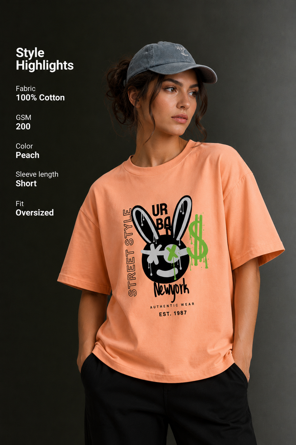 Women Drop Shoulder Front Printed T-Shirt | OUTPUFF