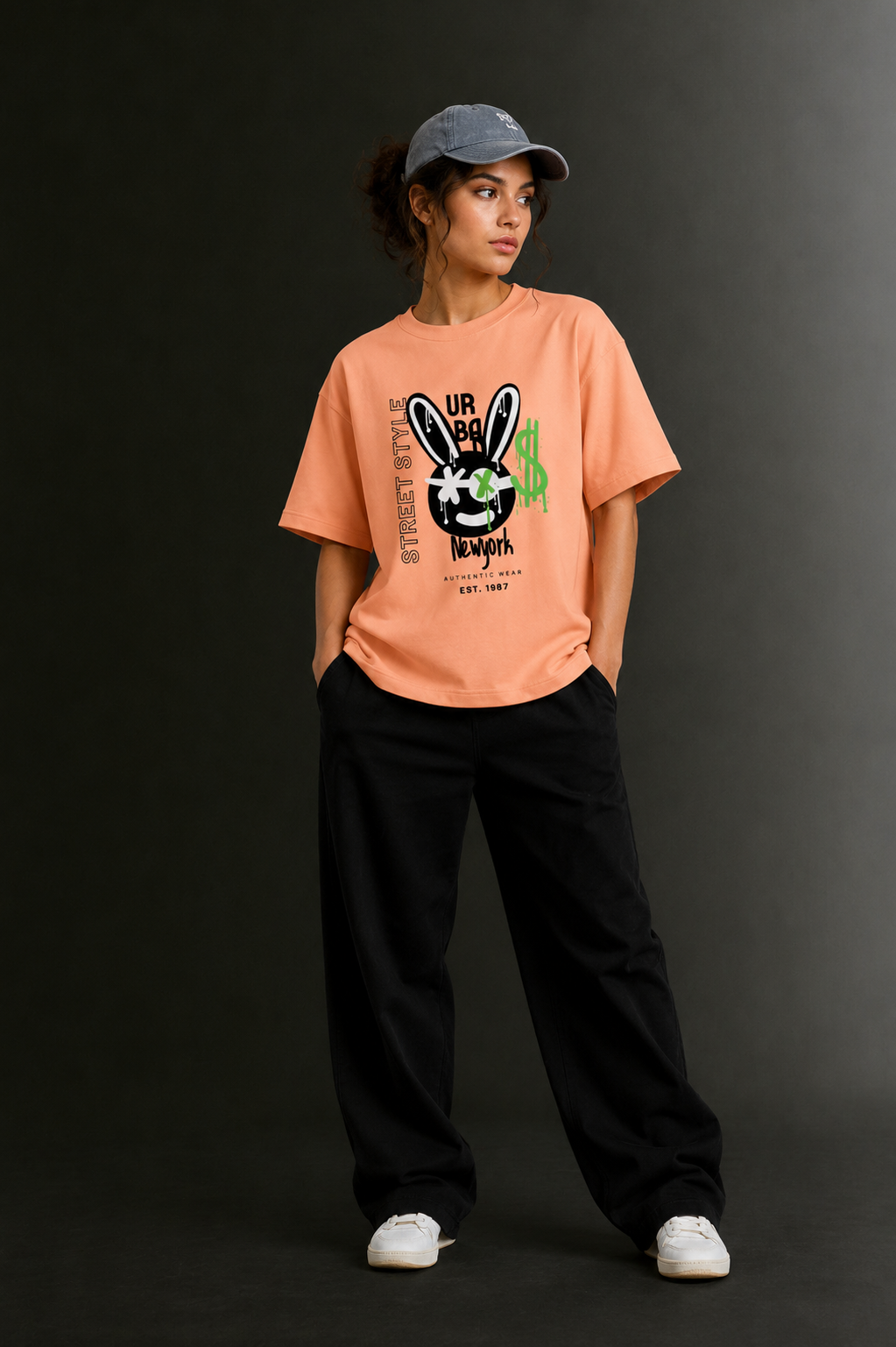 Women Drop Shoulder Front Printed T-Shirt | OUTPUFF