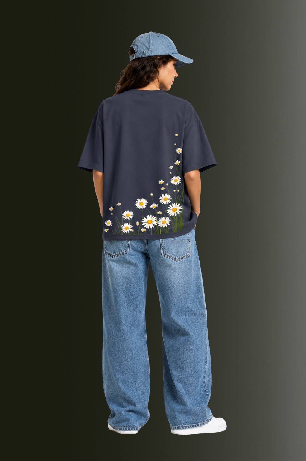 Women's Front & Back Printed Drop Shoulder T-Shirt | OUTPUFF