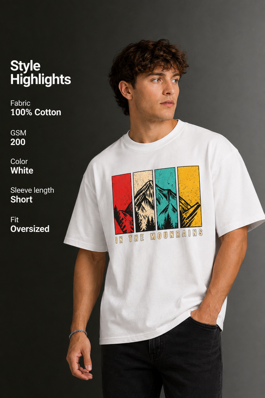 Men's Drop Shoulder Front Printed T-Shirt | Graphic Tee | OUTPUFF