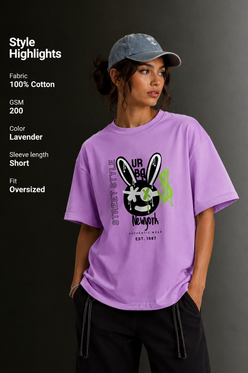 Women Drop Shoulder Front Printed T-Shirt | OUTPUFF
