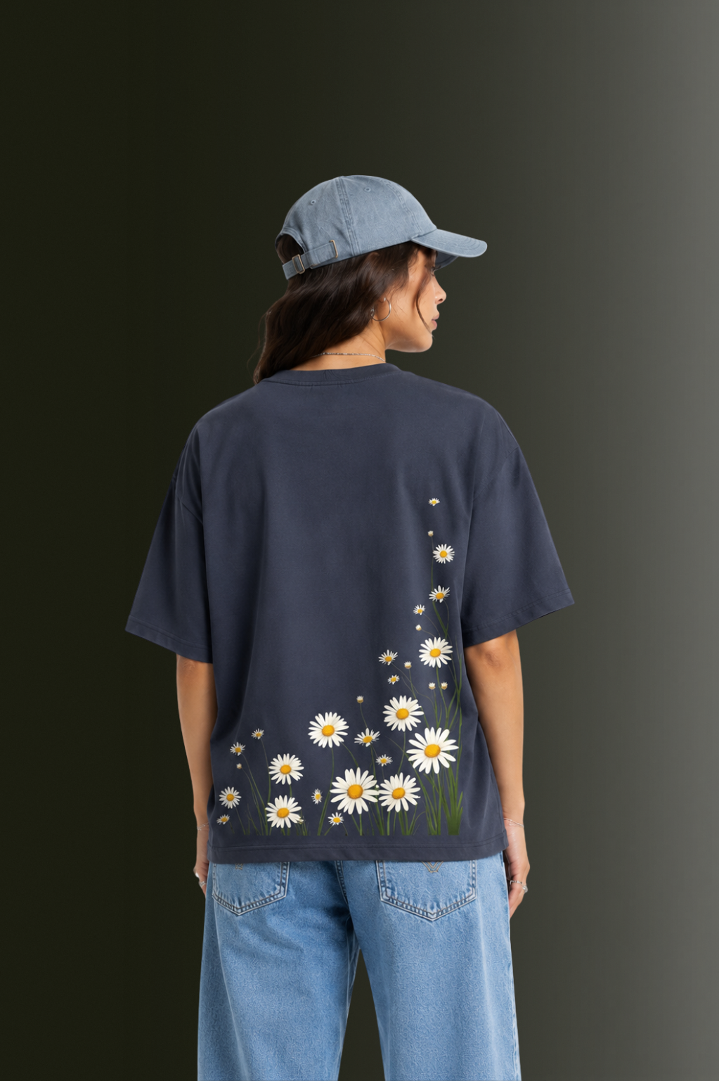 Women's Front & Back Printed Drop Shoulder T-Shirt | OUTPUFF