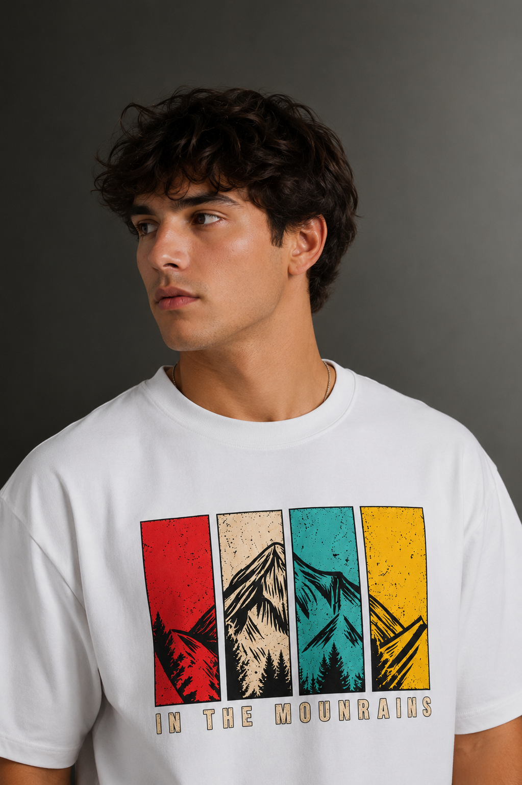 Men's Drop Shoulder Front Printed T-Shirt | Graphic Tee | OUTPUFF